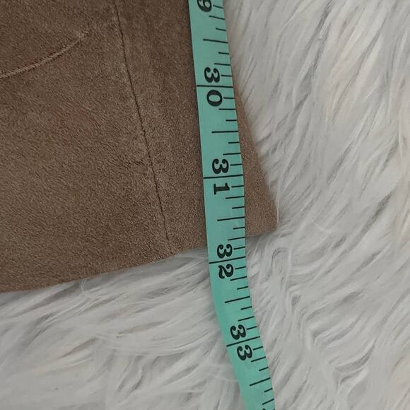 Vintage Margaret Godfrey Floral Embroidered Tan Genuine Suede Pants Size 12 - Picture 10 of 16